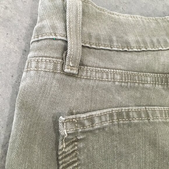 PAIGE Green Leaf Silk Coating Logo Hardware Faux Pockets Verdugo Ankle Jeans - Picture 13 of 13